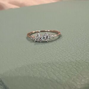 Rose Gold Ring with lab diamonds Size 7.25